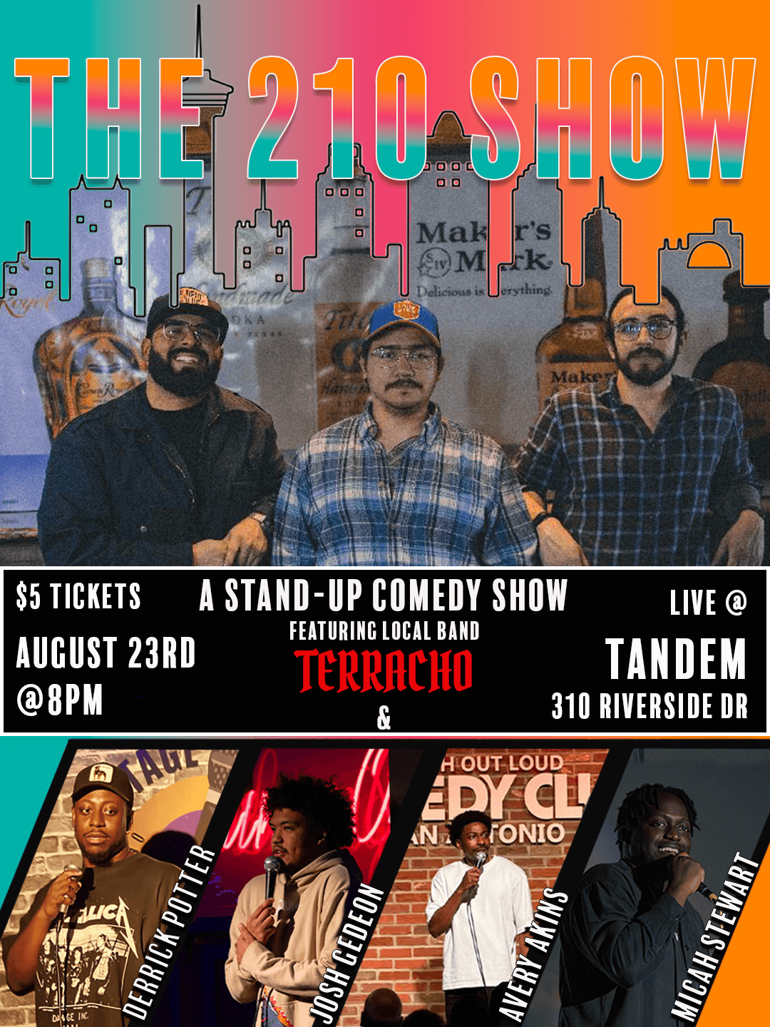 The 210 Show — Comedy and Live Music Showcase — event flyer