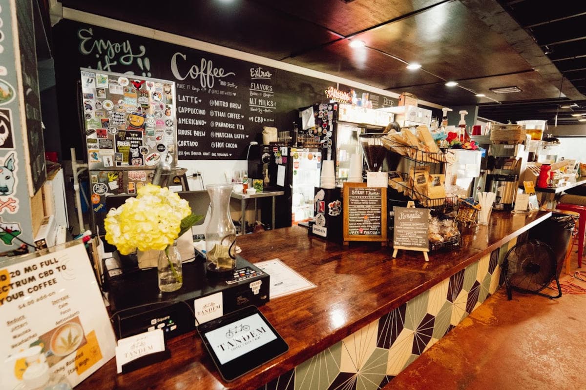The counter and coffee bar inside Tandem San Antonio